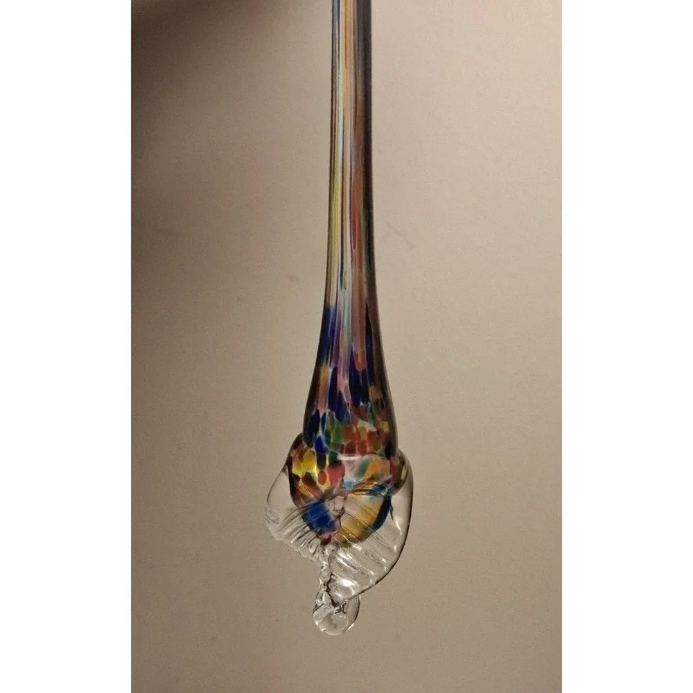 Hand Blown Art Glass Icicle Christmas Ornament 7